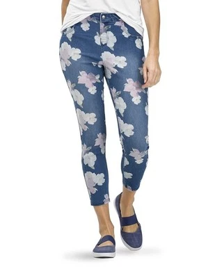 Leggings elásticos Skimmer de mezclilla de tiro alto de hibisco Hue para mujer, talla S Foto 1 de 4