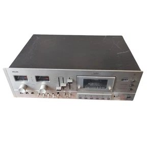 PIASTRA DI REGISTRAZIONE PHILIPS N2552 HI-FI CASSETTE DECK MUSICASSETTE NON FUNZ - Imagen 1 de 3