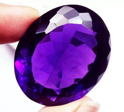 Amazing Violet Amethyst Huge 84.70 Ct. Oval Cut A+ Loose Gemstone Gift for Women - Image 1 of 4