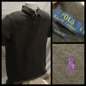 Mens Polo Ralph Lauren Classic Fit Gray Short Sleeve Collar Shirt Sz Small VGUC! - Picture 1 of 9