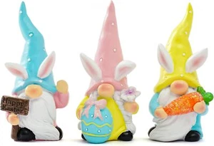 3PCS Easter Decorations for Home – Bunny Gnome Mini Figurines for Home Decor I - Picture 1 of 6