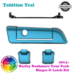 Tahitian Teal Tour Pack Hinges Latch Kit for 14+ Harley Street FLHX - Picture 1 of 8