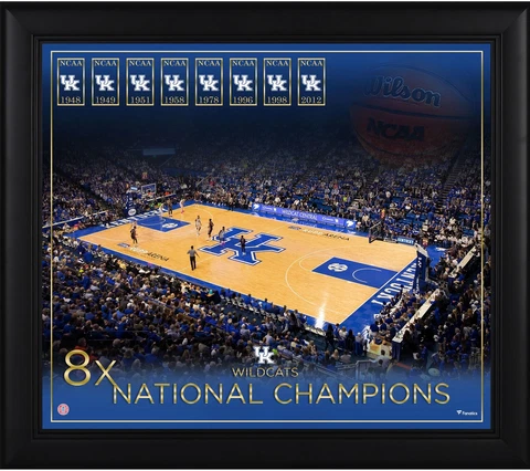 Kentucky Wildcats Framed 15x17 Basketball Champship Count Collage Cover