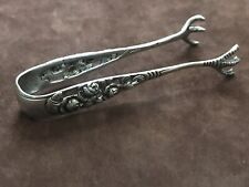 Vintage 835 Silver Sugar Tongs Ornate Rose and Claw Design Free Shipping