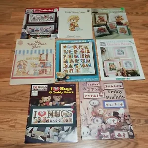 BEARS TEDDY BEAR CROSS STITCH PATTERNS ~ LOT OF 8~ PREOWNED MIXED BRANDS - Picture 1 of 7