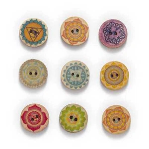 50pcs Retro series Wooden Buttons Scrapbook Sewing Clothing Craft Handmade DIY E - Picture 1 of 3