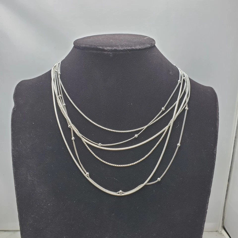 Kohls Silver multi row 6 strand necklace
