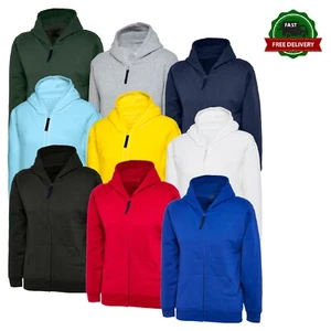 Kids Boys & Girls Full Zip Hoodie Sweatshirt Jumper CHILDRENS SCHOOL HOODY COAT - Picture 1 of 10
