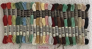 DMC Embroidery Floss Thread Cotton 8.7 Yards 25 Skeins Mixed Colors No Duplicate - Picture 1 of 7