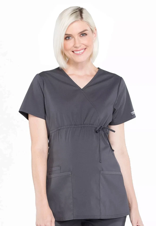 Cherokee Professionals Women's Maternity Scrub Top WW685 Medium Grey - Image 1 of 1