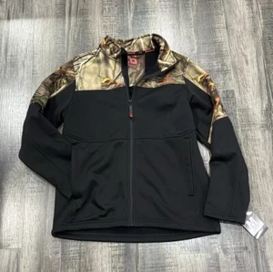 Huntworth Oak tree Evo Mid weight Full Zip Black And Camo Jacket - Picture 1 of 4