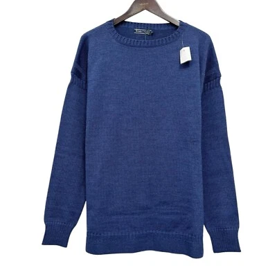 Woolovers NUEVO Suéter Azul Tejido Grueso Lana Británica Cuello Redondo Pesado Talla XXL Para Hombres Foto 1 de 4