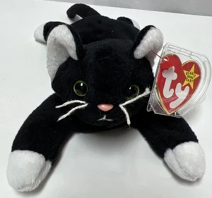 Ty Beanie Baby Zip the Cat White Paw #4004 Tag Errors - Picture 1 of 16