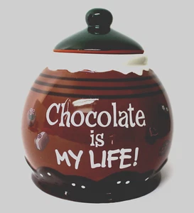 GANZ CANDY TREAT COOKIE JAR - CHOCOLATE IS MY LIFE LIKE NEW 7" HIGH - Picture 1 of 9