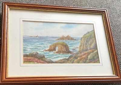 1 Tableau aquarelle représentant le bord de mer de la côte