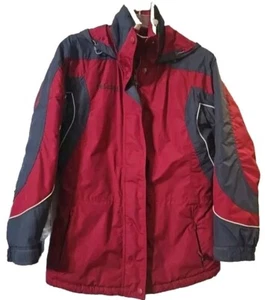 Columbia Sportswear Company Womens Ski Snow Jacket Coat Red Burgandy Zip Winter - Picture 1 of 8