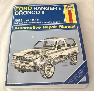 1983-1991 Ford Ranger Bronco II 2WD 4WD - Haynes Repair Manual #1026 ** Free S/H Foto 1 de 4