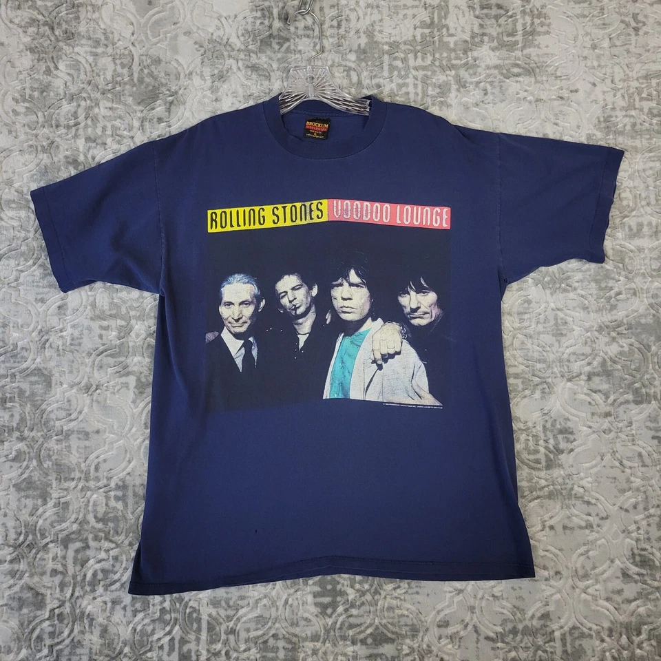 Camisa masculina vintage Rolling Stones XL Voodoo Lounge US Tour anos 90 Budweiser Brockum - Imagem 1 de 4