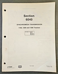 Case - David Brown 1190-1290-1390 Synchromesh Transmission Service Info Manual - Picture 1 of 8