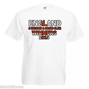 England 6 Nations Winners Grand Slam Adults Mens T Shirt - Picture 1 of 12