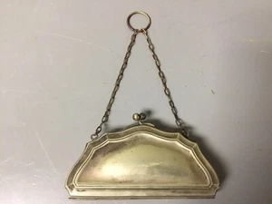 ANTIQUE VTG SMALL SILVER PURSE WITH FINGER RING 4 3/4” X 2 1/3” BEAUTIFUL FIND - Picture 1 of 10