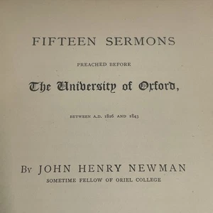 Newman’s Oxford University Sermons - 1872 Third Edition - Original Binding Rare - Foto 1 di 24