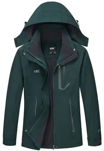 Women's Waterproof Rain Jacket with Hood Lightweight Outdoors Raincoat Dark G... - Picture 1 of 6