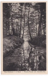 AK Neu-Globsow i.d. Mark 1930 Polzow-Kanal mit Stechlin-See alte Ansicht - Picture 1 of 2