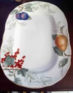 Charter Club Summer Grove 2 Tassen + 14" 0val Servierplatte Birne & Früchte/Neuwertig/ - Bild 1 von 8