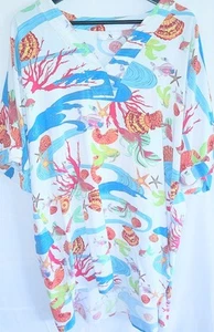 Natori Womens Large Short Sleeve V Neck Dress Swim Coverup - Picture 1 of 11
