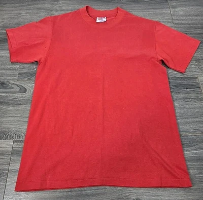 Camiseta Hanes vintage años 90 para hombre M roja en blanco peso pesado 50 50 defectos manga corta Foto 1 de 4