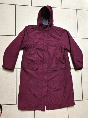 Chaqueta de invierno Lands End para mujer 16W-18W ciruela púrpura con capucha parka larga a cuadros de viento Foto 1 de 4