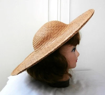 Vintage Lt Brown Straw, Wide Brimmed 16th Century Provencale Style Picture Hat - Image 1 of 4