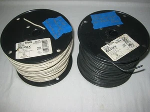Essex Machine Tool Wire. E14656. 2 partial spools. Solid. White, Black. - Picture 1 of 4