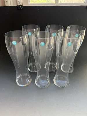 Juego de seis vasos de cerveza Tiffany & Co. Pilsner Alemania nuevo sin caja Foto 1 de 3