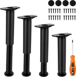 4 Piedini per Mobili in Plastica, Gambe Regolabili per Mobili, Gambe per Mobili  - Foto 1 di 12