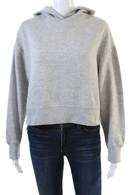 Sudadera con capucha Zara Basic para mujer gris mezcla de algodón manga larga lisa talla S Foto 1 de 4