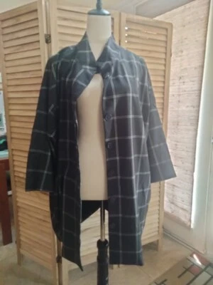 Sejour Jacket Womens 3X XXXL Windowpane Plaid Grey Blazer  - Image 1 of 3