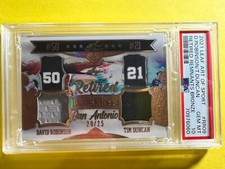 2021 Leaf Art of Sport D. Robinson & T. Duncan Retired Remnants PSA 10 POP 1