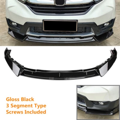 Fit For HONDA CR-V 2017-2019 Front Bumper Lip Spoiler Splitter Gloss Black Trim Foto 1 de 4