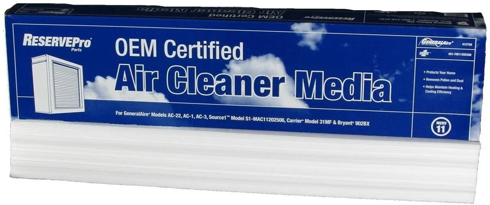 GeneralAire 12758 Air Filter MERV11 88NA2506MB01 BRYANT CARRIER AC1