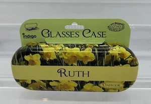 Neues Damen Narzissen Brillenetui mit personalisiertem Namen "Ruth" - Bild 1 von 5