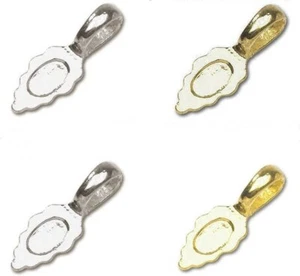 Gold OR Silver Plated Pendant Bail Mounts / Small OR Large - Picture 1 of 6