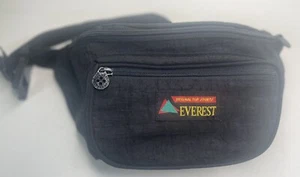 Vintage Bauchtasche Everest Original Bauchtasche schwarz Nylon 3 Taschen verstellbarer Bund - Bild 1 von 14