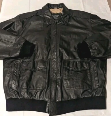 Type A-2 Sz 2XLT US Army/Air Force Flyers Black Leather Jacket No 8415 1958-A2-8 - Image 1 of 4