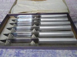 Set Of 6 Vintage Sanitary Cutlery Washburn Knife Co. Steak Knives -- 4.25" Blade - Picture 1 of 22