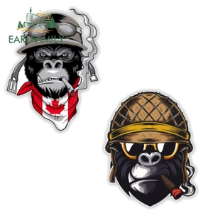 EARLFAMILY 5.1'' Smoking Gorilla Car Sticker Big Head Peeking Decal Window Decor - Picture 1 of 3