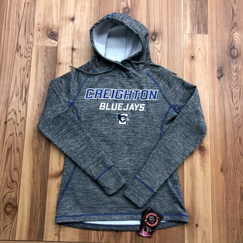 New Colosseum Gray Graphic Creighton Bluejays Polyester Hoodie Adult Size S Cover