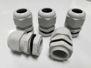 (5) 3/4 inch NPT Strain Relief Cord Grip Cable Gland with gasket and nut Gray - Picture 1 of 1