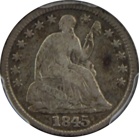 1845 F12 Seated Half Dime, PCGS 4509649 Cover